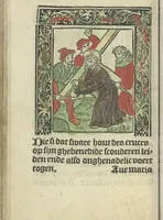 An illustration from Die ghetiden vanden seuen bitscappen Onser Lieuer Vrouwen. Die seuē psalme Onser Lieuer Vrouwen mitter letanie ende Onser Lieuer Vrouwen souter mitten artikelen vanden leuen en̄ passie Ons Heren Ihesu Cristi mitten figuren (1503)
