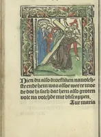 An illustration from Die ghetiden vanden seuen bitscappen Onser Lieuer Vrouwen. Die seuē psalme Onser Lieuer Vrouwen mitter letanie ende Onser Lieuer Vrouwen souter mitten artikelen vanden leuen en̄ passie Ons Heren Ihesu Cristi mitten figuren (1503)