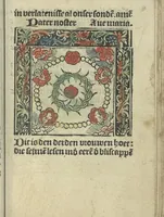 An illustration from Die ghetiden vanden seuen bitscappen Onser Lieuer Vrouwen. Die seuē psalme Onser Lieuer Vrouwen mitter letanie ende Onser Lieuer Vrouwen souter mitten artikelen vanden leuen en̄ passie Ons Heren Ihesu Cristi mitten figuren (1503)