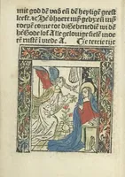 An illustration from Die ghetiden vanden seuen bitscappen Onser Lieuer Vrouwen. Die seuē psalme Onser Lieuer Vrouwen mitter letanie ende Onser Lieuer Vrouwen souter mitten artikelen vanden leuen en̄ passie Ons Heren Ihesu Cristi mitten figuren (1503)