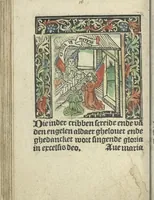 An illustration from Die ghetiden vanden seuen bitscappen Onser Lieuer Vrouwen. Die seuē psalme Onser Lieuer Vrouwen mitter letanie ende Onser Lieuer Vrouwen souter mitten artikelen vanden leuen en̄ passie Ons Heren Ihesu Cristi mitten figuren (1503)