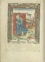 An illustration from Die ghetiden vanden seuen bitscappen Onser Lieuer Vrouwen. Die seuē psalme Onser Lieuer Vrouwen mitter letanie ende Onser Lieuer Vrouwen souter mitten artikelen vanden leuen en̄ passie Ons Heren Ihesu Cristi mitten figuren (1503)