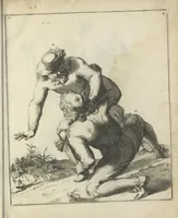 Picture 73 of 74 from Der Künstliche Ringer : oder dess Weyland Wolgeübeten und Berühmten Ring-Meisters Niclaus Petters Kurtze, jedoch Klare Unterweisung und Anleitung zu der Fürtrefflichen Ringe-Kunst: Daraus zulehrnen, evie man sich bey allerhand vorfallenden Schlägereyen fürsichtig beschützen, alle unredliche Anfälle ... abkehren, und seinem bosshafften Ansprenger Kunstgeschicklich begegnen könne (1674), leaf 168