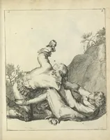 Picture 21 of 74 from Der Künstliche Ringer : oder dess Weyland Wolgeübeten und Berühmten Ring-Meisters Niclaus Petters Kurtze, jedoch Klare Unterweisung und Anleitung zu der Fürtrefflichen Ringe-Kunst: Daraus zulehrnen, evie man sich bey allerhand vorfallenden Schlägereyen fürsichtig beschützen, alle unredliche Anfälle ... abkehren, und seinem bosshafften Ansprenger Kunstgeschicklich begegnen könne (1674), leaf 64