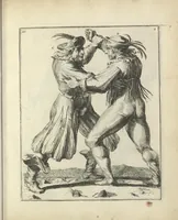 Picture 23 of 74 from Der Künstliche Ringer : oder dess Weyland Wolgeübeten und Berühmten Ring-Meisters Niclaus Petters Kurtze, jedoch Klare Unterweisung und Anleitung zu der Fürtrefflichen Ringe-Kunst: Daraus zulehrnen, evie man sich bey allerhand vorfallenden Schlägereyen fürsichtig beschützen, alle unredliche Anfälle ... abkehren, und seinem bosshafften Ansprenger Kunstgeschicklich begegnen könne (1674), leaf 68