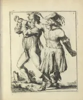 Picture 26 of 74 from Der Künstliche Ringer : oder dess Weyland Wolgeübeten und Berühmten Ring-Meisters Niclaus Petters Kurtze, jedoch Klare Unterweisung und Anleitung zu der Fürtrefflichen Ringe-Kunst: Daraus zulehrnen, evie man sich bey allerhand vorfallenden Schlägereyen fürsichtig beschützen, alle unredliche Anfälle ... abkehren, und seinem bosshafften Ansprenger Kunstgeschicklich begegnen könne (1674), leaf 74