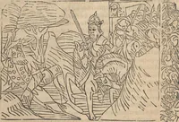 An illustration from Le roman de Fierabras (1489)