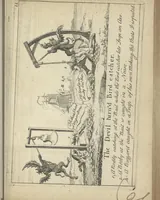 Picture 11 of 67 from England's remembrancer: or, A humorous, sarcastical, and political collection of characters and caricaturas : containing, an account of men famous and infamous... in short, of every thing that engaged the public attention during 1756 and 1757. In copper-plates. To which is prefixed, a key, explanatory of the nature and design of each, by the great masters themselves (1758), leaf 54