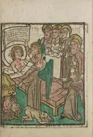 An illustration from Ars moriendi (1475)