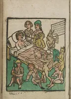 An illustration from Ars moriendi (1475)