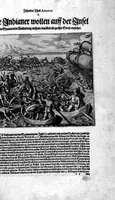 Picture 22 of 29 from Zehender Theil Americae darinnen zubefinden: Erstlich, Zwo Schiffarten Herrn Americi Vesputii vnter König Ferninando in Castilien vollbracht. Zum andern: Ein gründlicher Bericht von dem jetzigen Zustand der Landschafft Virginien ... Beneben einer Heyrath dess Königs Powhatans in Virginien Tochter, mit einem vornemmen Englischen, (1618), leaf 84