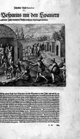 Picture 23 of 29 from Zehender Theil Americae darinnen zubefinden: Erstlich, Zwo Schiffarten Herrn Americi Vesputii vnter König Ferninando in Castilien vollbracht. Zum andern: Ein gründlicher Bericht von dem jetzigen Zustand der Landschafft Virginien ... Beneben einer Heyrath dess Königs Powhatans in Virginien Tochter, mit einem vornemmen Englischen, (1618), leaf 85