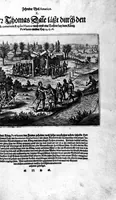 Picture 27 of 29 from Zehender Theil Americae darinnen zubefinden: Erstlich, Zwo Schiffarten Herrn Americi Vesputii vnter König Ferninando in Castilien vollbracht. Zum andern: Ein gründlicher Bericht von dem jetzigen Zustand der Landschafft Virginien ... Beneben einer Heyrath dess Königs Powhatans in Virginien Tochter, mit einem vornemmen Englischen, (1618), leaf 89