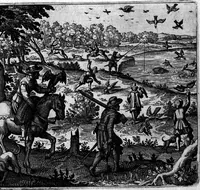 Picture 28 of 29 from Zehender Theil Americae darinnen zubefinden: Erstlich, Zwo Schiffarten Herrn Americi Vesputii vnter König Ferninando in Castilien vollbracht. Zum andern: Ein gründlicher Bericht von dem jetzigen Zustand der Landschafft Virginien ... Beneben einer Heyrath dess Königs Powhatans in Virginien Tochter, mit einem vornemmen Englischen, (1618), leaf 90