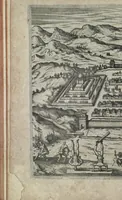 An illustration from Americae pars sexta, sive, Historiae ab Hieronymo Be[n]zono Mediolane[n]se scriptae, sectio tertia, res no[n] minus nobiles & admiratione plenas continens, quàm praecedentes duae : in hac enim reperies, qua ratione Hispani opule[n]tissimas illas Peruäni regni provincias occuparint, capto Rege Atabaliba, dei[n]de orta inter ipsos Hispanos in eo regno civilia bella : additus est brevis de Fortunatis insulis co[m]mentariolus in duo capita distinctus : item additiones ad singula capita historiam illustrantes : accessit Peruäni regni chorographica tabula (1596)