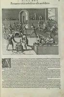 Picture 41 of 42 from Americae pars sexta, sive, Historiae ab Hieronymo Be[n]zono Mediolane[n]se scriptae, sectio tertia, res no[n] minus nobiles & admiratione plenas continens, quàm praecedentes duae : in hac enim reperies, qua ratione Hispani opule[n]tissimas illas Peruäni regni provincias occuparint, capto Rege Atabaliba, dei[n]de orta inter ipsos Hispanos in eo regno civilia bella : additus est brevis de Fortunatis insulis co[m]mentariolus in duo capita distinctus : item additiones ad singula capita historiam illustrantes : accessit Peruäni regni chorographica tabula (1596), leaf 174