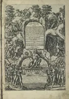 An illustration from Americae pars sexta, sive, Historiae ab Hieronymo Be[n]zono Mediolane[n]se scriptae, sectio tertia, res no[n] minus nobiles & admiratione plenas continens, quàm praecedentes duae : in hac enim reperies, qua ratione Hispani opule[n]tissimas illas Peruäni regni provincias occuparint, capto Rege Atabaliba, dei[n]de orta inter ipsos Hispanos in eo regno civilia bella : additus est brevis de Fortunatis insulis co[m]mentariolus in duo capita distinctus : item additiones ad singula capita historiam illustrantes : accessit Peruäni regni chorographica tabula (1596)