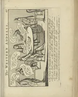 An illustration from A political and satirical history of the years 1756, 1757, 1758, 1759, 1760, 1761, and 1762. : In a series of 112 humourous and entertaining prints. Contraining all the most remarkable transactions, characters and caricatures of those memorable years. To which is annexed, an explanatory account or key to every print (1762)