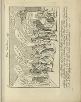 An illustration from A political and satirical history of the years 1756, 1757, 1758, 1759, 1760, 1761, and 1762. : In a series of 112 humourous and entertaining prints. Contraining all the most remarkable transactions, characters and caricatures of those memorable years. To which is annexed, an explanatory account or key to every print (1762)