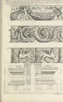 An illustration from Parallele de l'architectvre antiqve et de la moderne : avec vn recveil des dix principavx avthevrs qui ont écrit des cinq ordres ; sçauoir Palladio et Scamozzi, Serlio et Vignola, D. Barbaro et Cataneo, L.B. Alberti et Viola, Bvllant et De Lorme, comparez entre eux. Les trois ordres Grecs, le Doriqve, l'Ioniqve & le Corinthien, font la premiere partie de ce Traitté: Et les deux Latins, le Toscan & le Composite, en font la derniere (1650)