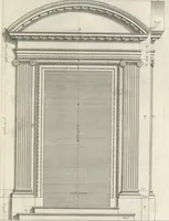 An illustration from Parallele de l'architectvre antiqve et de la moderne : avec vn recveil des dix principavx avthevrs qui ont écrit des cinq ordres ; sçauoir Palladio et Scamozzi, Serlio et Vignola, D. Barbaro et Cataneo, L.B. Alberti et Viola, Bvllant et De Lorme, comparez entre eux. Les trois ordres Grecs, le Doriqve, l'Ioniqve & le Corinthien, font la premiere partie de ce Traitté: Et les deux Latins, le Toscan & le Composite, en font la derniere (1650)