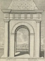 An illustration from Parallele de l'architectvre antiqve et de la moderne : avec vn recveil des dix principavx avthevrs qui ont écrit des cinq ordres ; sçauoir Palladio et Scamozzi, Serlio et Vignola, D. Barbaro et Cataneo, L.B. Alberti et Viola, Bvllant et De Lorme, comparez entre eux. Les trois ordres Grecs, le Doriqve, l'Ioniqve & le Corinthien, font la premiere partie de ce Traitté: Et les deux Latins, le Toscan & le Composite, en font la derniere (1650)