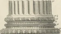 Picture 33 of 124 from Parallele de l'architectvre antiqve et de la moderne : avec vn recveil des dix principavx avthevrs qui ont écrit des cinq ordres ; sçauoir Palladio et Scamozzi, Serlio et Vignola, D. Barbaro et Cataneo, L.B. Alberti et Viola, Bvllant et De Lorme, comparez entre eux. Les trois ordres Grecs, le Doriqve, l'Ioniqve & le Corinthien, font la premiere partie de ce Traitté: Et les deux Latins, le Toscan & le Composite, en font la derniere (1650), leaf 90