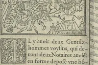 An illustration from Baliverneries, ov Contes novveaux d'Eutrapel [pseud.] autrement dit Leon Ladulfi. Paris, E. Groulleau, libraire, 1548 (1815)