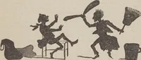 An illustration from Gilbert's book of pantomimes, acting charades, parlor theatricals, and tableaux ... Illustrated with numerous fine engravings, showing exactly how everything should be done (1878)