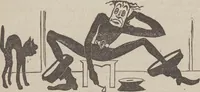 An illustration from Gilbert's book of pantomimes, acting charades, parlor theatricals, and tableaux ... Illustrated with numerous fine engravings, showing exactly how everything should be done (1878)