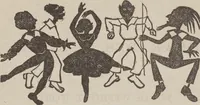 Picture 26 of 26 from Gilbert's book of pantomimes, acting charades, parlor theatricals, and tableaux ... Illustrated with numerous fine engravings, showing exactly how everything should be done (1878), leaf 76