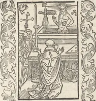 An illustration from In laude[m] gloriose Virginis Marie multoru[m]q[ue] Sanctoru[m] varij generis carmina Sebastiani Brant (1494)