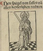 An illustration from Den spiegel van Sassen va[n] allen keyserlijken rechten (1504)