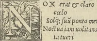 An illustration from Nic[olai] B[rontii] Car[men] ad Opt[imum] Max[imum] Fort[issimum] Invic[tissimum] et Pien[tissimum] Princ[ipem] D[omin]i Car[olum] Quin[tum] Imp[eratorum] Caes[aerem] S[emper] A[ugustem] (1541)