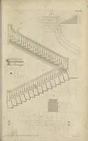 An illustration from The British architect; or, The builder's treasury of staircases : Containing, I. An easier, more intelligible, and expeditious method of drawing the five orders, than has hitherto been published ... II. Likewise stair-cases ... III. Designs of arches, doors, and windows. IV. A great variety of new and curious chimney-pieces ... V. Corbels, shields, and other beautiful decorations. VI. Several useful and necessary rules of carpentry ... The whole being illustrated with upwards of one hundred designs and examples, curiously engraved by the best hands on sixty folio copper plates (1758)
