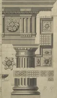 Picture 4 of 57 from The British architect; or, The builder's treasury of staircases : Containing, I. An easier, more intelligible, and expeditious method of drawing the five orders, than has hitherto been published ... II. Likewise stair-cases ... III. Designs of arches, doors, and windows. IV. A great variety of new and curious chimney-pieces ... V. Corbels, shields, and other beautiful decorations. VI. Several useful and necessary rules of carpentry ... The whole being illustrated with upwards of one hundred designs and examples, curiously engraved by the best hands on sixty folio copper plates (1758), leaf 40