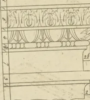 An illustration from The British architect; or, The builder's treasury of staircases : Containing, I. An easier, more intelligible, and expeditious method of drawing the five orders, than has hitherto been published ... II. Likewise stair-cases ... III. Designs of arches, doors, and windows. IV. A great variety of new and curious chimney-pieces ... V. Corbels, shields, and other beautiful decorations. VI. Several useful and necessary rules of carpentry ... The whole being illustrated with upwards of one hundred designs and examples, curiously engraved by the best hands on sixty folio copper plates (1758)