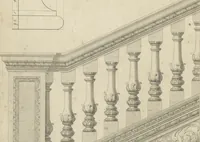 Picture 26 of 57 from The British architect; or, The builder's treasury of staircases : Containing, I. An easier, more intelligible, and expeditious method of drawing the five orders, than has hitherto been published ... II. Likewise stair-cases ... III. Designs of arches, doors, and windows. IV. A great variety of new and curious chimney-pieces ... V. Corbels, shields, and other beautiful decorations. VI. Several useful and necessary rules of carpentry ... The whole being illustrated with upwards of one hundred designs and examples, curiously engraved by the best hands on sixty folio copper plates (1758), leaf 93