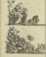 An illustration from Description du jubilé de sept cens ans de S. Macaire, patron particulier contre la peste, qui sera céléré dans la ville de Grand ... a commencer le 30. de mai jusqu'au 15. juin 1767, avec le détail ultérieur des cérémonies, solemnités, cavalcade, ornemens & feux d'artifice, &c. &c. qui auront lieu à cette occasion (1767)