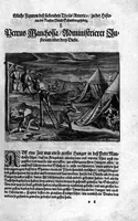 An illustration from Additamentvm; das ist, Zuthuung zweyer fürnemmer Reysen ... Herrn Francisci Draken ... in die West Indien vnd Americam gethan : neben noch etlichen Figuren ... so beydes in das siebende vnd achte Theil Americae gehören. Item, die Reyse der holländischen Armada in die Insel Gross Canarien , welche ... 1599 ... von Holland ... ausgefahren (1600)