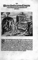 An illustration from Additamentvm; das ist, Zuthuung zweyer fürnemmer Reysen ... Herrn Francisci Draken ... in die West Indien vnd Americam gethan : neben noch etlichen Figuren ... so beydes in das siebende vnd achte Theil Americae gehören. Item, die Reyse der holländischen Armada in die Insel Gross Canarien , welche ... 1599 ... von Holland ... ausgefahren (1600)
