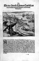 An illustration from Additamentvm; das ist, Zuthuung zweyer fürnemmer Reysen ... Herrn Francisci Draken ... in die West Indien vnd Americam gethan : neben noch etlichen Figuren ... so beydes in das siebende vnd achte Theil Americae gehören. Item, die Reyse der holländischen Armada in die Insel Gross Canarien , welche ... 1599 ... von Holland ... ausgefahren (1600)