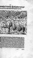 Picture 28 of 40 from Additamentum, oder Anhang dess neundten Theils Americae : welches ist ein warhafftige vnnd eygentliche Beschreibung der langwirigen ... Schiffahrt, so Oliuier van Noort ... durch das ... Fretum Magellanum, vmb die gantze Kugel der Welt ... gethan ... hat (1602), leaf 109