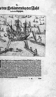Picture 36 of 40 from Additamentum, oder Anhang dess neundten Theils Americae : welches ist ein warhafftige vnnd eygentliche Beschreibung der langwirigen ... Schiffahrt, so Oliuier van Noort ... durch das ... Fretum Magellanum, vmb die gantze Kugel der Welt ... gethan ... hat (1602), leaf 117