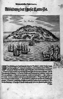 Picture 13 of 30 from Appendix dess eilfften Theils Americae, das ist: Warhafftige Beschreibung der wunderbahren Schifffahrt : so Georgius von Spielbergen ... durch die Magellanische Strasse, vnd in der Suder See, vom Iahr 1614 biss in das 1618. Iahr verrichtet (1620), leaf 47