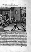 Picture 78 of 81 from Americae das fünffte Buch, vol schöner vnerhörter Historien, auss dem andern Theil Ioannis Benzonis gezogen: von der Spanier Wüten, beyd wider ... die Nigriten, vnnd auch die ... Indianer: wie die Spanier von den frantzösischen Meerräubern ... angriffen vnd geplündert worden ... wie sie erstlich das Neuwe Spanien erfunden haben ... Sampt ... Erklärung der Historien ... Auch einer Landtafel, dess Neuwen Spanien (1613), leaf 143