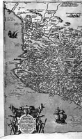 Picture 2 of 81 from Americae das fünffte Buch, vol schöner vnerhörter Historien, auss dem andern Theil Ioannis Benzonis gezogen: von der Spanier Wüten, beyd wider ... die Nigriten, vnnd auch die ... Indianer: wie die Spanier von den frantzösischen Meerräubern ... angriffen vnd geplündert worden ... wie sie erstlich das Neuwe Spanien erfunden haben ... Sampt ... Erklärung der Historien ... Auch einer Landtafel, dess Neuwen Spanien (1613), leaf 5