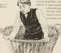 An illustration from Prof. L.A. Harraden's complete mail course of twenty illustrated lessons in hypnotism (1899)