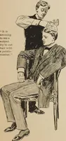 An illustration from Prof. L.A. Harraden's complete mail course of twenty illustrated lessons in hypnotism (1899)