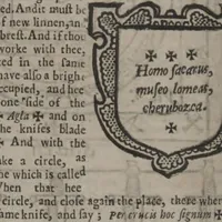 An illustration from Scot's discovery of witchcraft : proving the common opinions of witches contracting with divels, spirits, or familiars, and their power to kill, torment, and consume the bodies of men, women, and children, or other creatures by diseases or otherwise, their flying in the air, &c. to be but imaginary, erronious conceptions and novelties : wherein also the lewde unchristian practices of witchmongers upon aged, melancholy, ignorant, and superstious [sic] people in extorting confessions by inhumane terrors and tortures is notably detected ... : whereunto is added, a treatise upon the nature, and substance of spirits and divels &c (1651)